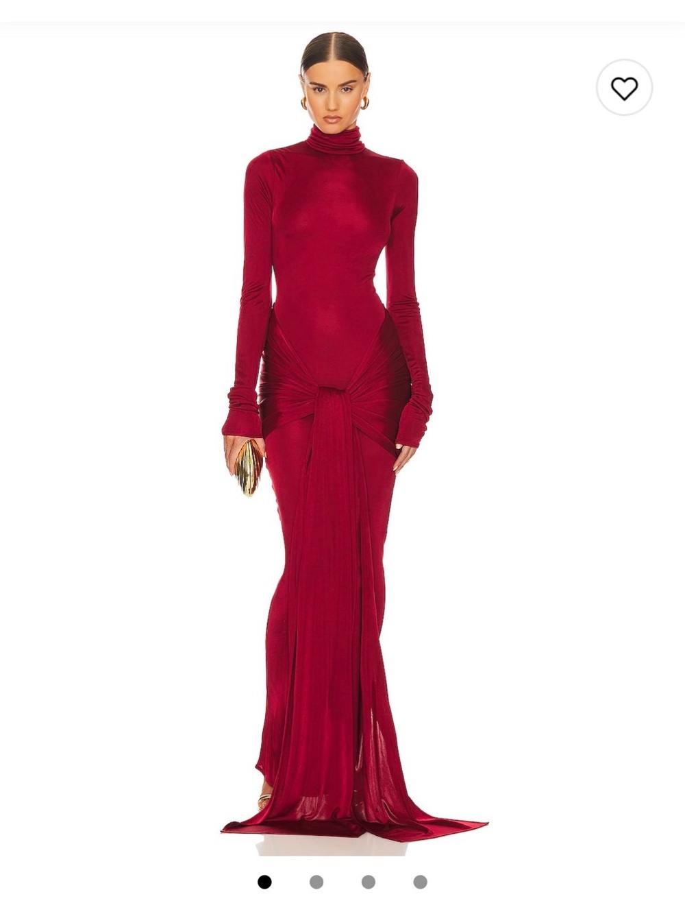 Slinky Jersey Sarong Maxi Dress in Samba Red